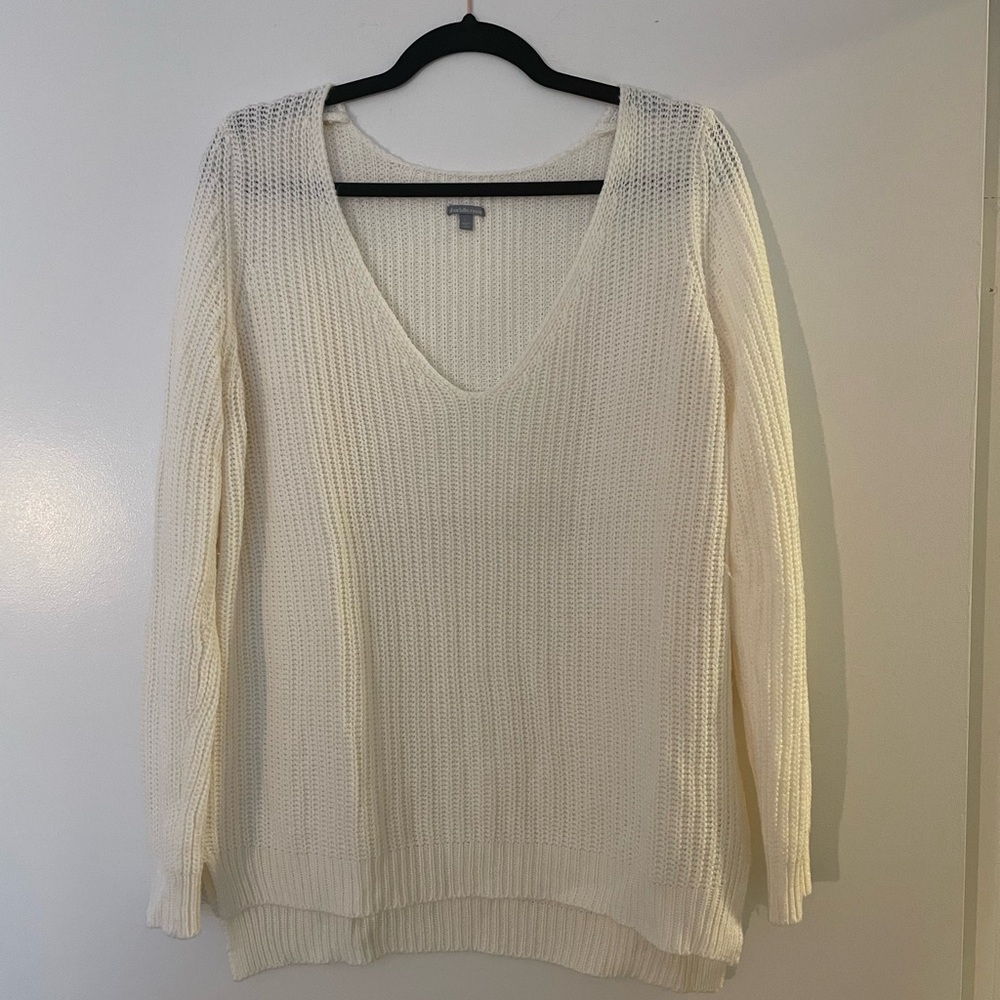 Cream V-Neck Sweater